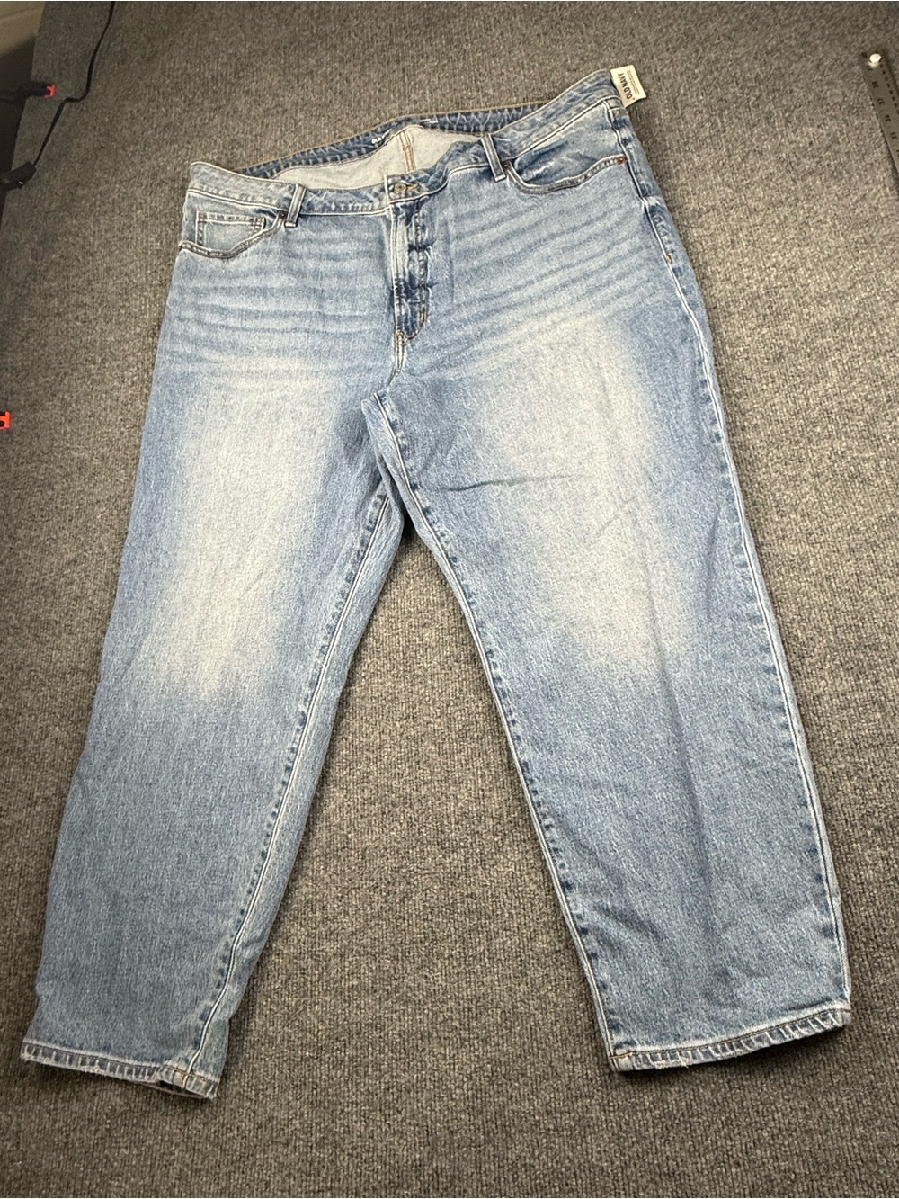Old Navy OG Straight High Rise Jeans, Blue, Size 24 - Picture 3 of 9